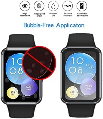 Mihence [3pcs] mihence תואם ל- Huawei Watch Fit 2 מגן מסך, תלת מימד סיקור מסך מלא מקרה מעוגל קצה TPU סרט מגן עבור Watch